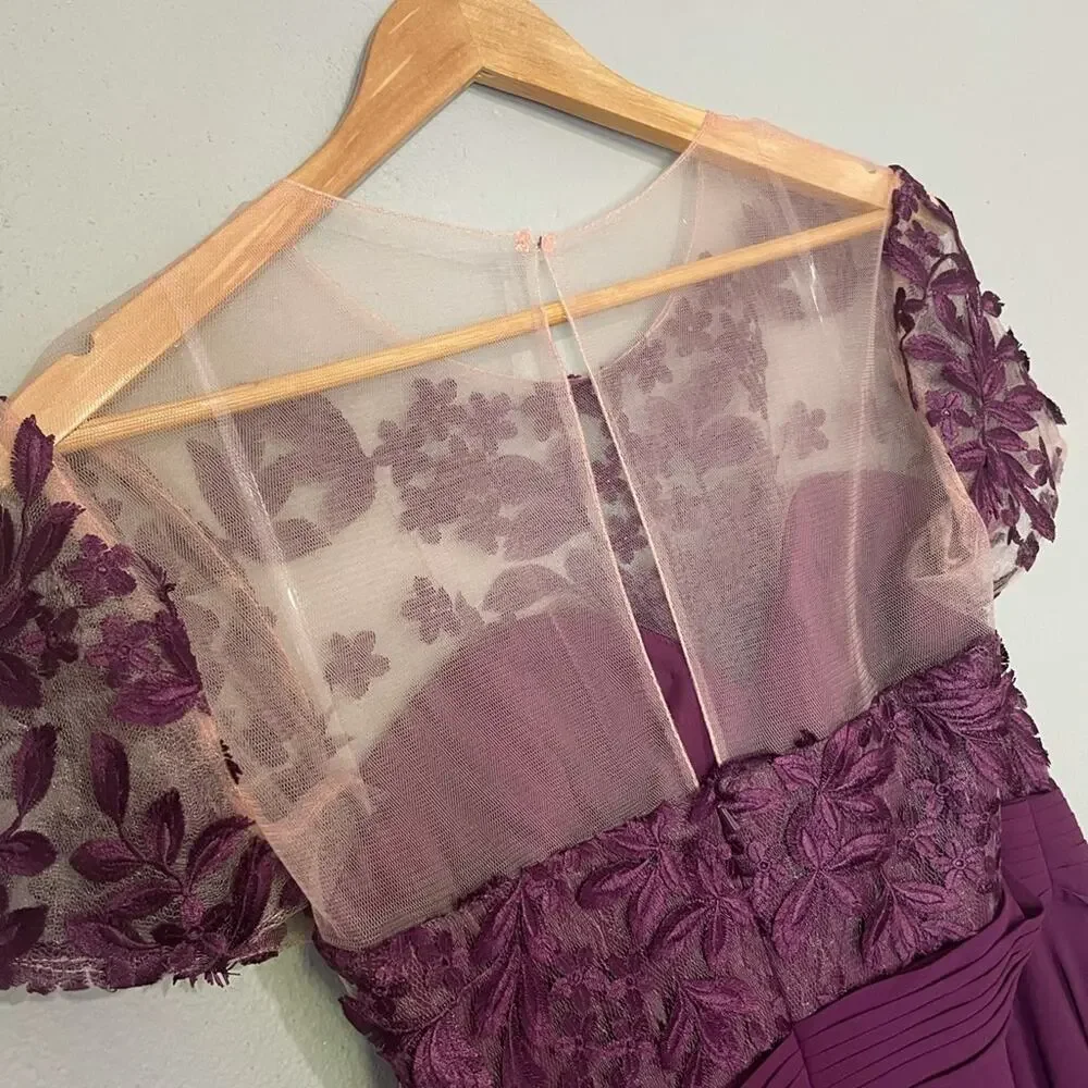 JS Collections Womens A-Line Embroidered Evening - Picture 7 of 11